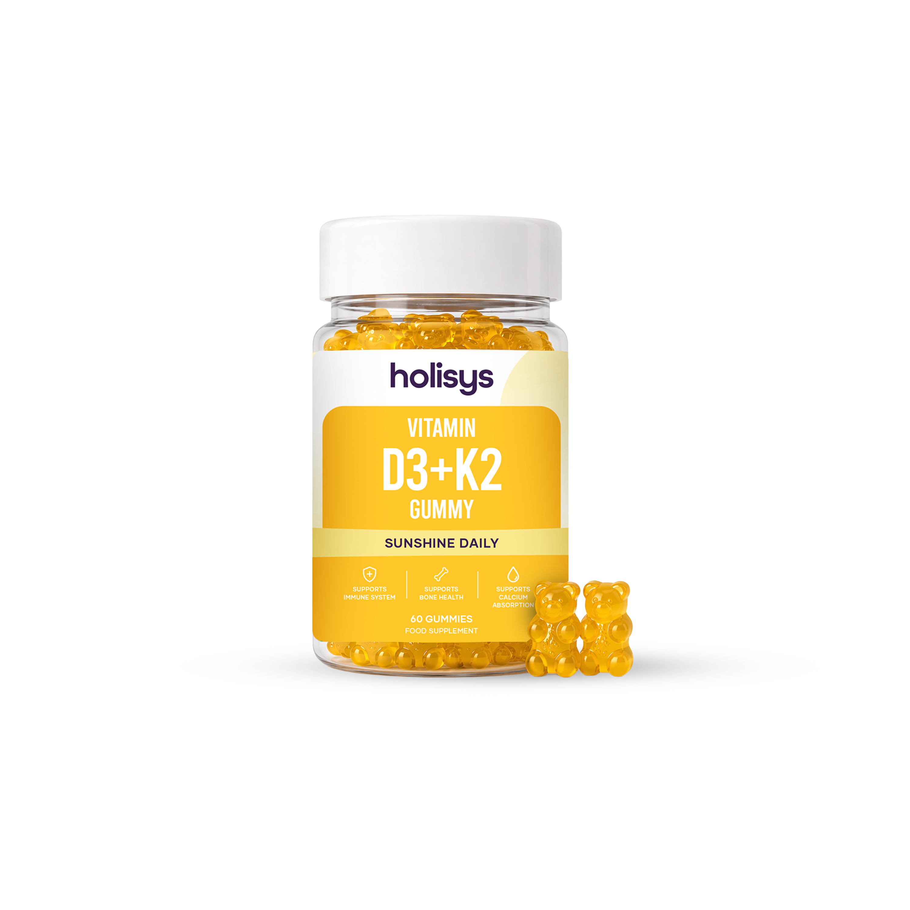 Vitamin D3 + K2 Gummies — 2,000 IU D3 + MK-7