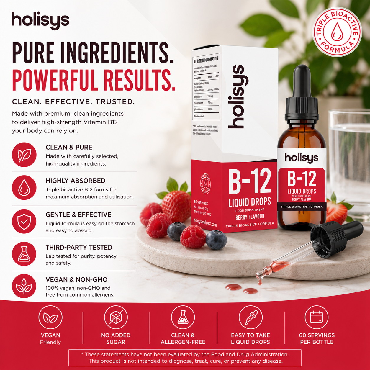 B-12 Liquid Drops — Triple Bioactive Formula