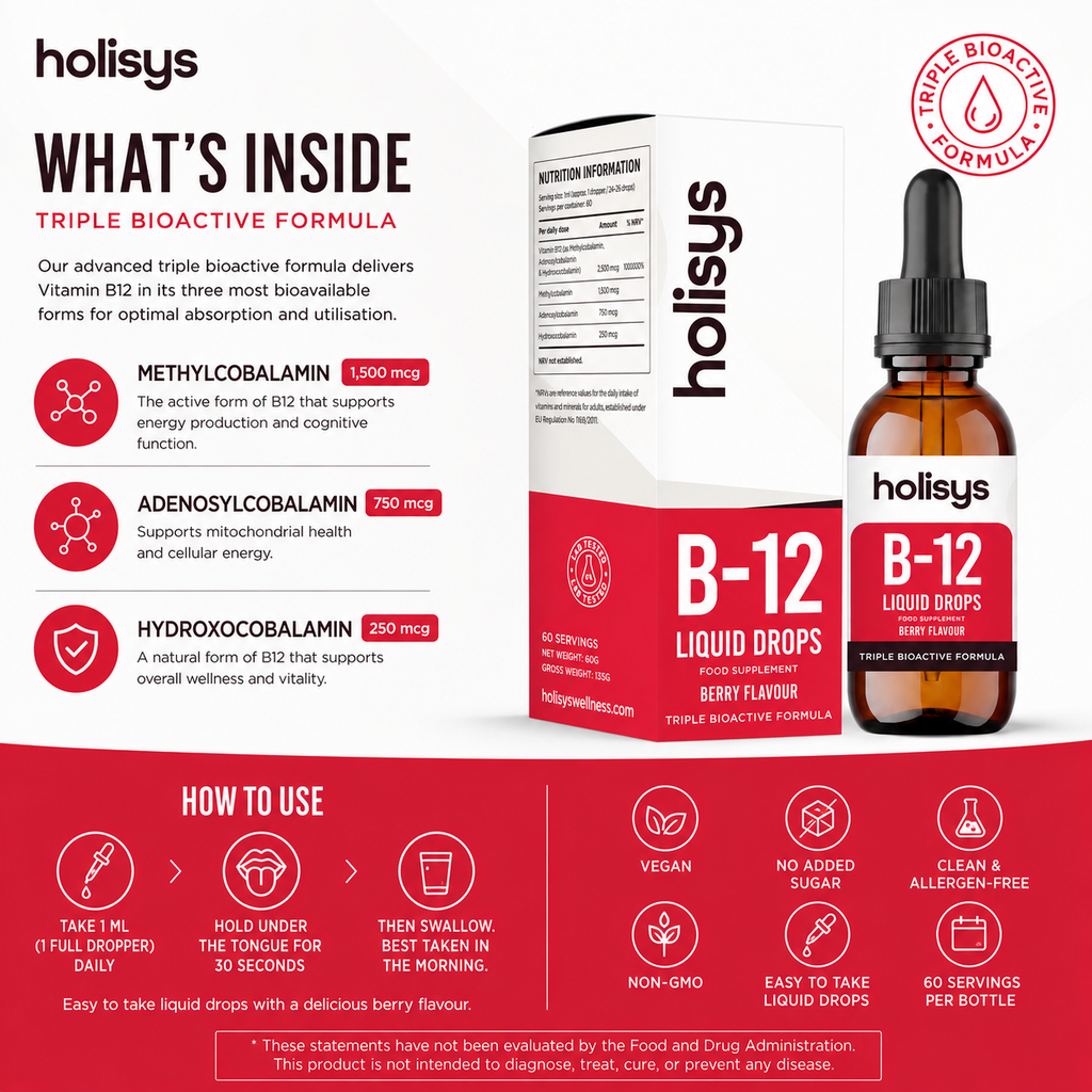 B-12 Liquid Drops — Triple Bioactive Formula